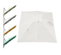 ZIUSFAC Sombrilla De Repuesto Rectangular Toldo De Repuesto Para Parasol Excéntrico 250×250cm 300×300cm Tela De Recambio Para Sombrilla 8 Costillas Toldo De Recambio Para Parasol Terraza(Beige,3x3 (9.