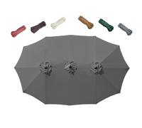 ZIUSFAC Sombrilla Doble De Repuesto 460cm Toldo De Recambio para Sombrilla De Patio Rectangular Tela De Repuesto para Sombrilla 12 Brazos Toldo De Repuesto Protección UV(Gray)