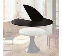 ZIUSFAC Superficie De Mesa Plegable Tablero Redondo Negro 120cm 160cm Tablero De Mesa De Repuesto Redonda Tablero De Repuesto para Reuniones Familiares(130cm/51in)