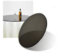 ZIUSFAC Tablero Superficie De Vidrio Templado Tablero Redondo para Mesa De Comedor Superficie De Mesa De Cristal Templado 50cm 60cm 80cm Tablero De Mesa Negro(48cm/18.9in)