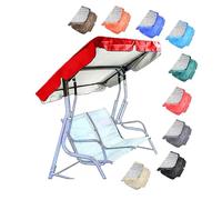 ZIUSFAC Techo De Repuesto Para Columpio Jardin 142×120cm 190x120cm Toldo De Repuesto Para Silla Colgante 210D Tela Oxford Toldo Recambio Balancín Exterior 2/3 Plazas(Red,190x120cm/75x47in)