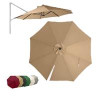 ZIUSFAC Tela De Recambio para Sombrilla Redondo 300cm 350cm Toldo De Repuesto para Parasol Excentrico Cubierta De Repuesto para Sombrilla De Mercado 8 Varillas(Khaki,350cm(11.5ft))