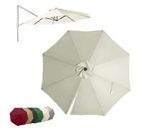ZIUSFAC Tela De Recambio para Sombrilla Redondo 300cm 350cm Toldo De Repuesto para Parasol Excentrico Cubierta De Repuesto para Sombrilla De Mercado 8 Varillas(Beige,350cm(11.5ft))