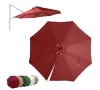 ZIUSFAC Tela De Recambio para Sombrilla Redondo 300cm 350cm Toldo De Repuesto para Parasol Excentrico Cubierta De Repuesto para Sombrilla De Mercado 8 Varillas(Burgundy,350cm(11.5ft))