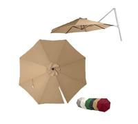 ZIUSFAC Tela De Recambio para Sombrilla Redondo Toldo De Repuesto para Parasol Excentrico 3.0 3.35 3.5m Cubierta De Repuesto para Sombrilla De Mercado 8 Varillas(Khaki,335cm(11ft))
