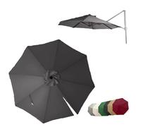 ZIUSFAC Tela De Recambio para Sombrilla Redondo Toldo De Repuesto para Parasol Excentrico 3.0 3.35 3.5m Cubierta De Repuesto para Sombrilla De Mercado 8 Varillas(Gray,300cm (9.8ft))