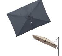 ZIUSFAC Tela De Repuesto Para Parasol Excéntrico 2.5×2.5m Cubierta De Toldo De Repuesto Cuadrado Toldo De Recambio Para Sombrilla 8 Costillas Tela De Repuesto Para Paraguas De Mercado(Gray,2.5x2.5m (8