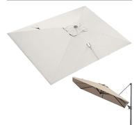 ZIUSFAC Tela De Repuesto Para Parasol Excéntrico 2.5×2.5m Cubierta De Toldo De Repuesto Cuadrado Toldo De Recambio Para Sombrilla 8 Costillas Tela De Repuesto Para Paraguas De Mercado(Beige,4x3m (13x9