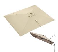 ZIUSFAC Tela De Repuesto Para Parasol Excéntrico 2.5×2.5m Cubierta De Toldo De Repuesto Cuadrado Toldo De Recambio Para Sombrilla 8 Costillas Tela De Repuesto Para Paraguas De Mercado(Khaki,4x3m (13x9