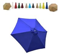 ZIUSFAC Tela De Repuesto para Sombrilla De Mercado 230/300/350/400cm Toldo De Recambio para Sombrilla 6 Costillas 8 Costillas Toldo De Repuesto Solo(Royal Blue,2.3/7.5ft-6 Ribs)