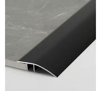 ZIUSFAC Tira De Transición para Umbral Altura A 7-55mm Perfil De Compensación para Borde De Umbral Perfil De Unión, 90 Cm Tira De Borde De Umbral De Transición(Black,High 1.5cm(5/8"))