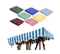 ZIUSFAC Toldo De Repuesto Para Balancín Jardin De 3 Plazas Cubierta De Toldo Tela Poliéster Impermeable Techo De Repuesto Para Columpio De Hollywood(Blue/white,210x145cm/83x57in)