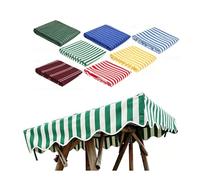 ZIUSFAC Toldo De Repuesto Para Balancín Jardin De 3 Plazas Cubierta De Toldo Tela Poliéster Impermeable Techo De Repuesto Para Columpio De Hollywood(Green/white,164x114cm/65x45in)