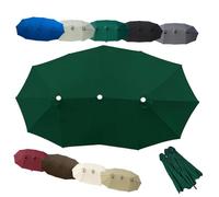 ZIUSFAC Toldo De Repuesto para Sombrilla Doble 12 Varillas Copertura Di Ricambio per Ombrellone 460x270cm Tela De Recambio para Sombrilla De Patio Grandes(Dark Green)