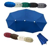 ZIUSFAC Toldo De Repuesto para Sombrilla Doble 12 Varillas Copertura Di Ricambio per Ombrellone 460x270cm Tela De Recambio para Sombrilla De Patio Grandes(Sapphire Blue)
