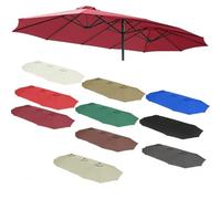 ZIUSFAC Toldo De Repuesto para Sombrilla Doble 460×270cm Cubiertas De Repuesto para Sombrilla De Patio Grande Toldo De Recambio para Parasol Exteriores 12 Varillas(Burgundy)