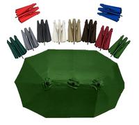 ZIUSFAC Toldo De Repuesto para Sombrilla Doble De Patio 4.5x2.7 M Toldo De Recambio para Parasol Grande 12 Varillas Tela De Recambio para Paraguas De Mercado(Dark Green)