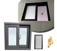 ZIUSFAC Ventana De Cobertizo Montaje Empotrado Ventanas para Cobertizo De Jardín Ventana Corredera De Aluminio Ventana De Sótano con Vidrio/Pantalla 60x30 80x60cm(Gray,(WxH) 83x48cm/33x19)