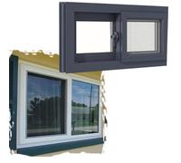 ZIUSFAC Ventanas para Casas Móviles Ventana De Sótano Empotrada Ventana Corrediza con Pantalla Ventana De Repuesto Corrediza Horizontal 35 40 45 50 55 60cm(Gray,(WxH) 83x48cm/33x19)