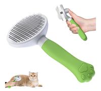 Zivacate Cepillo para Gatos y Perros [Mango Ergonómico & Limpieza con un Clic & Diseño Patentado] Cepillo Autolimpiante para Subpelo para Gatos/Perros/Conejos de Pelo Corto y Largo (Verde)