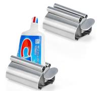 Zivacate Exprimidor de Pasta de Diente, 2 Piezas Acero Inoxidable Tubo Dispensador Rolling Soporte de Asiento de Pasta de Diente para Pasta de Dientes, Pintura al Óleo, Crema de Manos, Ungüento