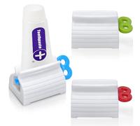 Zivacate Exprimidor de Tubos, Dispensador de Pasta de Dientes de 3 Piezas, Rodando Giratorio Pasta de Dientes Soporte, Exprimidor de Pasta de Dientes para Accesorios de Baño (Blanco)