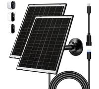 Zivif Cargador de panel solar para cámaras Arlo Essential 2K (2ª generación), Essential XL y Spotlight - USB-C y Micro USB, IP66 impermeable, montaje ajustable de 360°, cable de 7 pies, paquete de 2