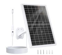Zivif Panel solar para cámara Eufy, cargador solar de 13 W compatible con Eufycam 3/3C/2/2 Pro/2C/2C Pro/E/E20/E40/L20/L40, con puerto USB-C, adaptador micro USB, enchufe de goma impermeable y cable