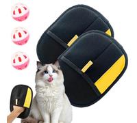 Zivopaw Pet Hair Remover, Pet Hair Removal Glove for Dogs & Cats, Upgraded Five Fingers Electrostatic Pets Hair Gloves for Couch, Furniture, Carpets, Curtain (Black-2pcs)