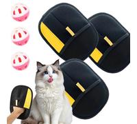 Zivopaw Pet Hair Remover, Pet Hair Removal Glove for Dogs & Gats, Upgraded Five Fingers Electrostatic Pets Hair Gloves for Couch, Furniture, Carpets, Curtain (negro-3pcs)