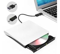 Ziweo Unidad de DVD Externa USB 3.0 Tipo C portátil de CD y DVD +/-RW para Laptop, Reproductor de DVD, CD ROM, grabadora de grabación, Compatible con Laptop, PC, Windows, MacBook, Mac, Linux, Mac OS