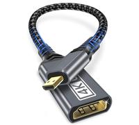 ziwodiv Adaptador Micro HDMI to HDMI, 4K@60Hz Micro HDM I Cable Adaptador supporta Ethernet 3D ARC HDR, Conector Micro HDM I Compatible con Raspberry Pi 5/4, Hero 7, Cámara, Tablet