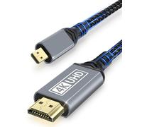 ziwodiv Cable Micro HDMI to HDMI 2M, 4K@60Hz Cable Micro HDM I supporta Ethernet 3D ARC HDR, Micro-HDMI Tipo D a Tipo A Compatible con Raspberry Pi 5/4, Hero 7, DSLR, Cámara, Tablet, TV, PC