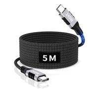 ziwodiv Cable USB C 5M, 240W Carga rápida USB Tipo C Cable, Largo Cable USB a USB C para iPhone 15/16 Pro Max, Samsung Galaxy S24/S23/S22, Pixel, Macbook Pro/Air, Switch, iPad Pro/Air