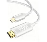 ziwodiv Certificado MFi Cable Lightning a HDMI 2M, Adaptador AV Digital 1080P para iPhone, Convertidor de Pantalla de sincronización de Audio de vídeo, Compatible con iPhone 14 12 11 XS XR X