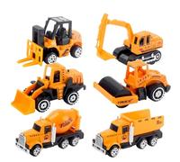 ZIXCIZ 6 Pieces Mini Construction Vehicle Toy, Sand Toys for Sandpit and Beach, Truck, Excavadora y Mezclador de Hormigón, Juguetes para Obras para Niños y Niñas a