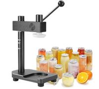 ZIXIAOS Selladora Manual De Latas, Máquina Envasadora con Manivela, Altura Ajustable De 30-170 Mm, Capacidad De Sellado De 250/330/400/500/700 Ml, Diámetro De 51 Mm, para Sellar Latas De Pet. Grey