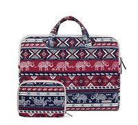 ZiXing 13.3 Pulgadas Bolsa Sleeve Funda para Ordenador portátil Tela de Lona Estilo Bohemio para Macbook/Netbooks/Ultrabooks/iPad Pro Rojo