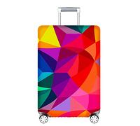 ZIXINGA Cubierta de Equipaje Funda de Maleta 18-32 Pulgadas de Fibra de carbón de bambú Cubierta de Equipaje Poliéster Equipaje de Viaje Cubierta de la Caja Protectora (Geometría Colorida, S)