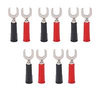 ZIXINNKC 10 Conectores de Alambre de Pala de Horquilla, Material de latón PVC, 8 mm/0,3 Pulgadas, Tipo Y, Orificio de 4 mm/0,2 Pulgadas, Conector Tipo Banana Tipo U, 30 Vac-60 Vdc