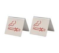 ZIXINNKC 2 letreros de Mesa para no Fumadores, de Acero Inoxidable, para restaurantes, hoteles, oficinas