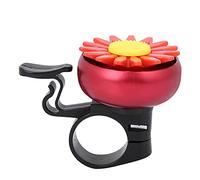 ZIXINNKC Campana de decoración de Flores para Bicicleta ultraligera de Calidad, Sonido Claro y de Aspecto Lindo (Roja)