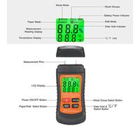 ZIXINNKC Medidor de Humedad de Madera Digital Multifuncional 3 en 1 Probador de Humedad de Madera de cartón de Pared Detector de Contenido de Humedad ℃ y ℉ conmutable