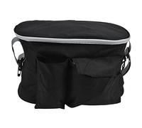 ZIXINNKC Organizador Universal Impermeable para Cochecito de bebé con portavasos para Asas y Barras transversales (Mica Negra)