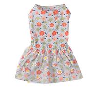 ZIXINNKC Vestido de Lindo patrón Floral con decoración de Malla de Margaritas Vestido de Princesa para Perros pequeños Gatos Primavera Verano (S)