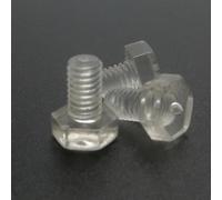 Zixinz-Pernos Hexagonal 10 piezas PC M6 acrílico transparente PC no conductivo resistencia a la oxidación exterior hexagonal tornillo perno, Resistencia a la corrosión(30 Mm)