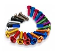 Zixinz-Pernos Hexagonal 10 tornillos de aluminio M6*5/6/8/10/12/14/16, tornillo de cabeza hexagonal de aluminio. Resistencia a la corrosión(M6 x 12,Pink)