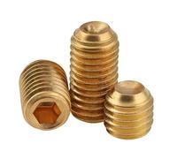 Zixinz-Pernos Hexagonal M2 m2.5 M3 M4 M5 M6 M8 m10 DIN916 Juego de tornillos de cabeza hexagonal con punta de copa Allen de latón, 5 piezas-20 piezas Resistencia a la corrosión(M4 x 4(20pieces))