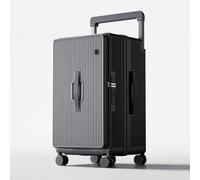 ZIYANG Maleta De Cabina con Apertura Frontal, Puerto De Carga Integrado, Carcasa Rígida De Policarbonato, Asa Reforzada De Aleación De Aluminio Y Magnesio, Ruedas con Freno Amortiguador, Maleta Black