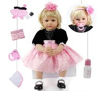 ZIYIUI 24 Pulgadas 60 cm muñecas Reborn Bebe Reborn Silicona Suave Muñeca Realista para Reborn niña Juguete de Regalo Cumpleaños
